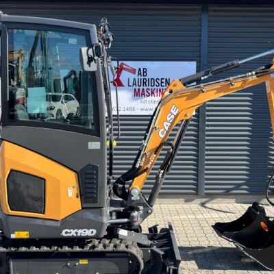 Case CX19D Fabriksny maskine klar til brug.