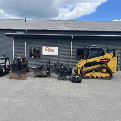 Caterpillar 259D Med Afretter-Powerrake-klippehoved Solvl Og Gafler