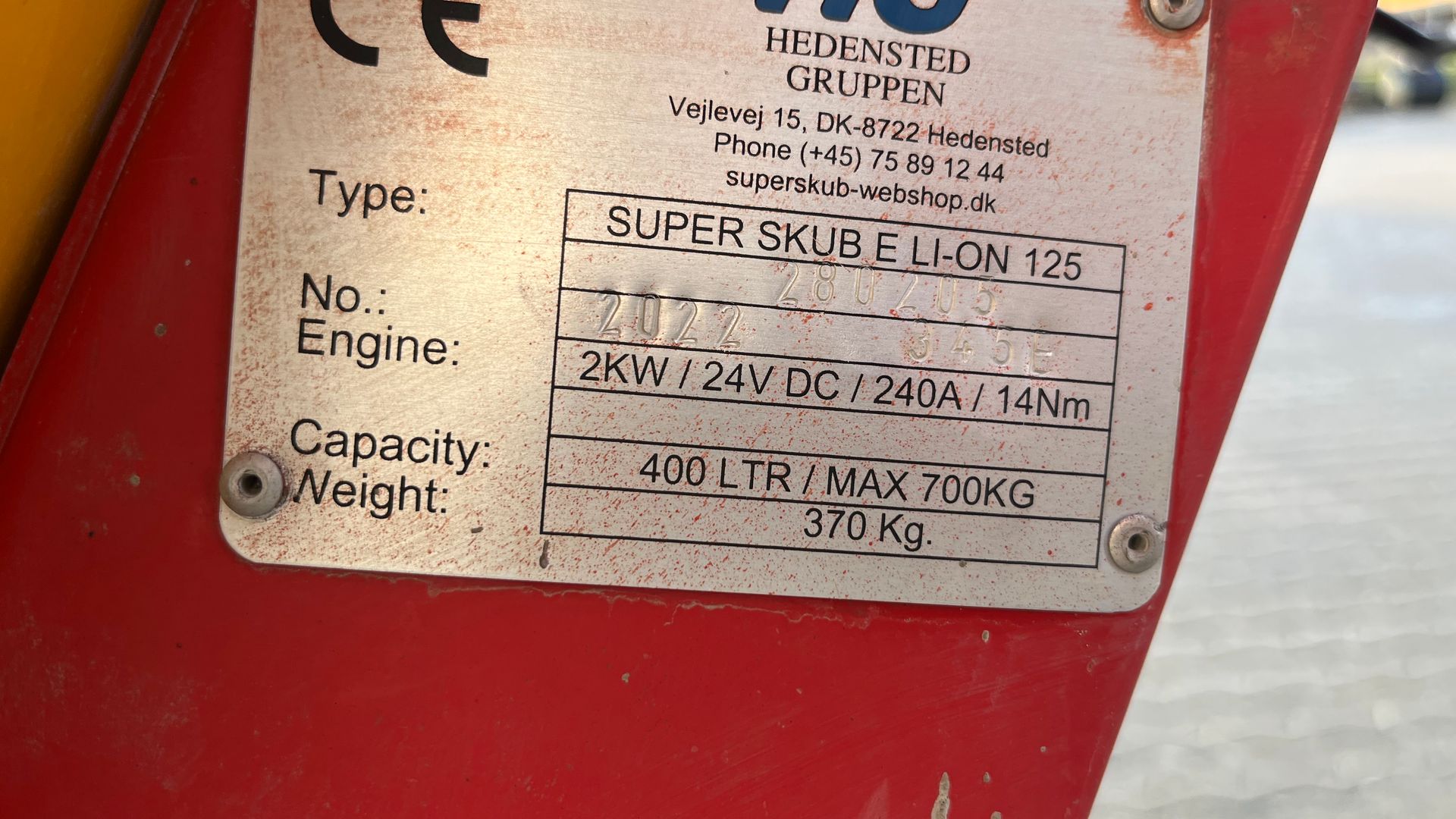 Hedensted Gruppen super skub E700 Elektrisk superskub Motorbør