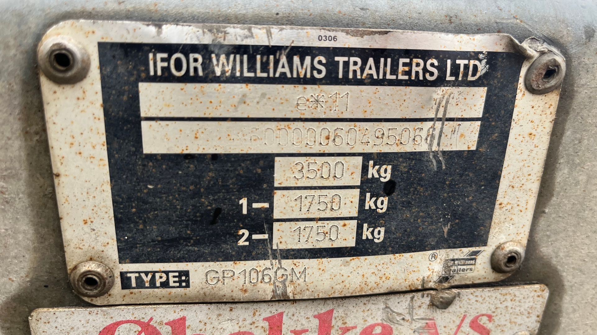 Ifor Williams gp 106 3500kg maskintrailer