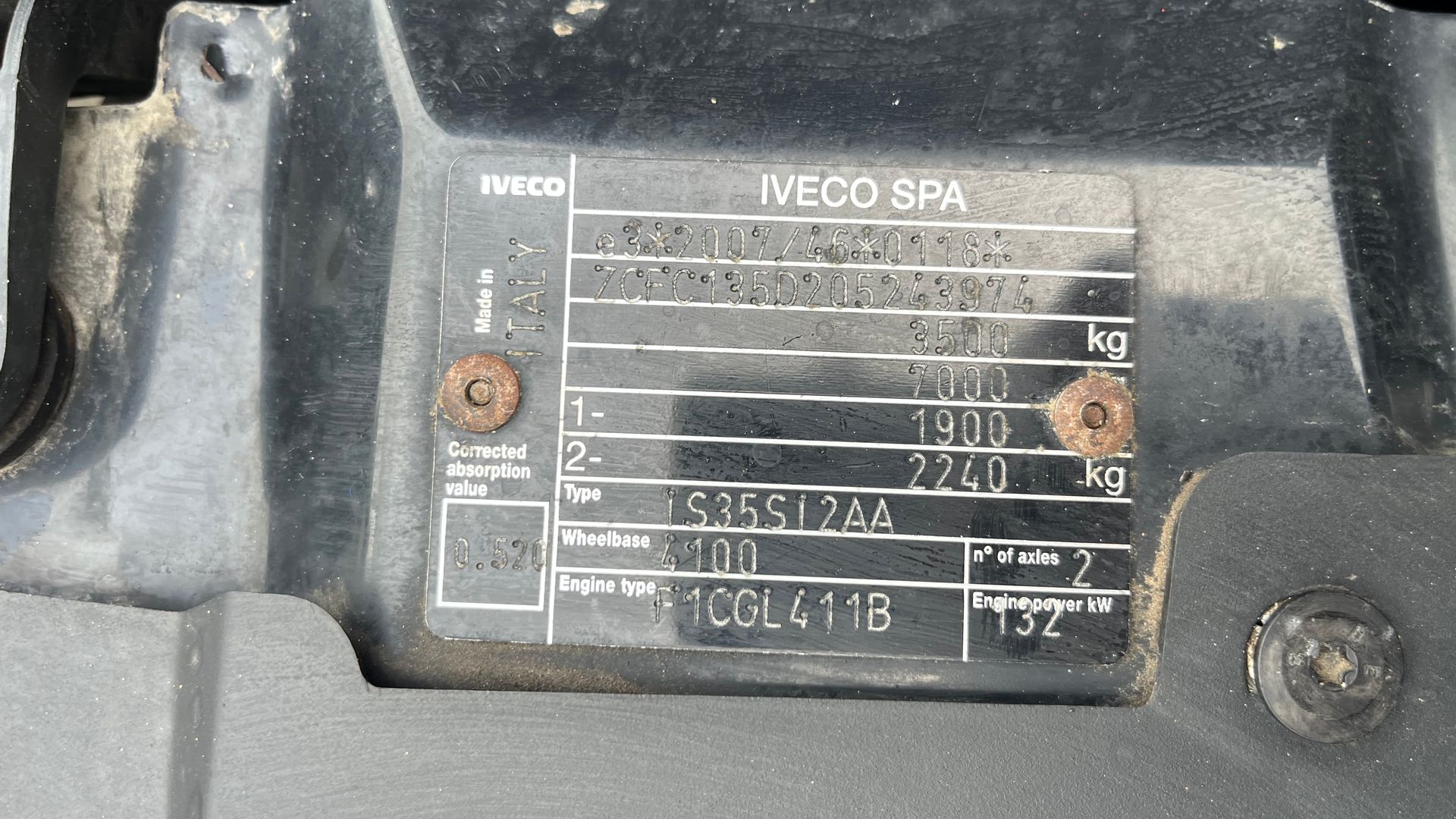 Iveco 35S18 3,0D wb4100 dobbel kabine