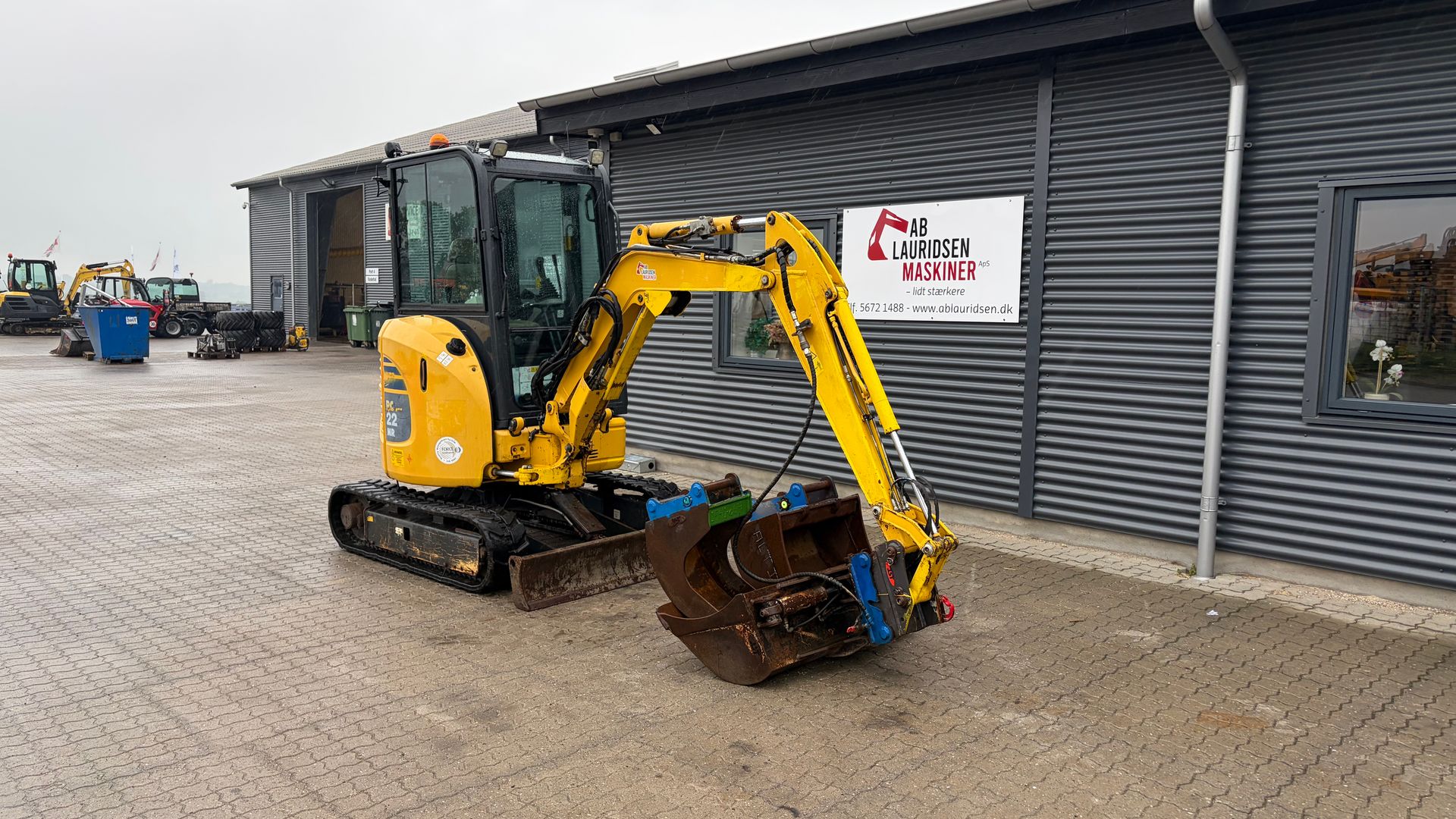 Komatsu PC22MR-3 Komplet og robust skovlpakke fra JST. (krøje stop + højde stop)