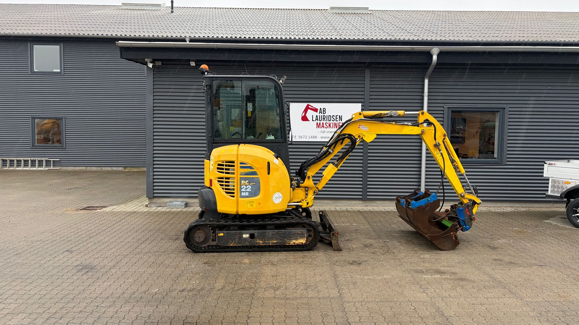 Komatsu PC22MR-3 Komplet og robust skovlpakke fra JST. (krøje stop + højde stop)