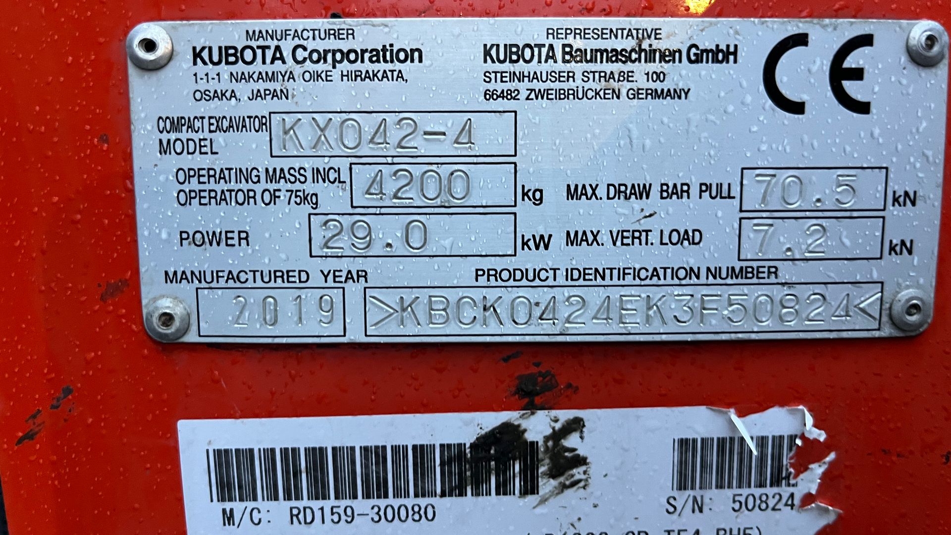 Kubota Kx042-4 Hydraulisk s40 + graveskovl