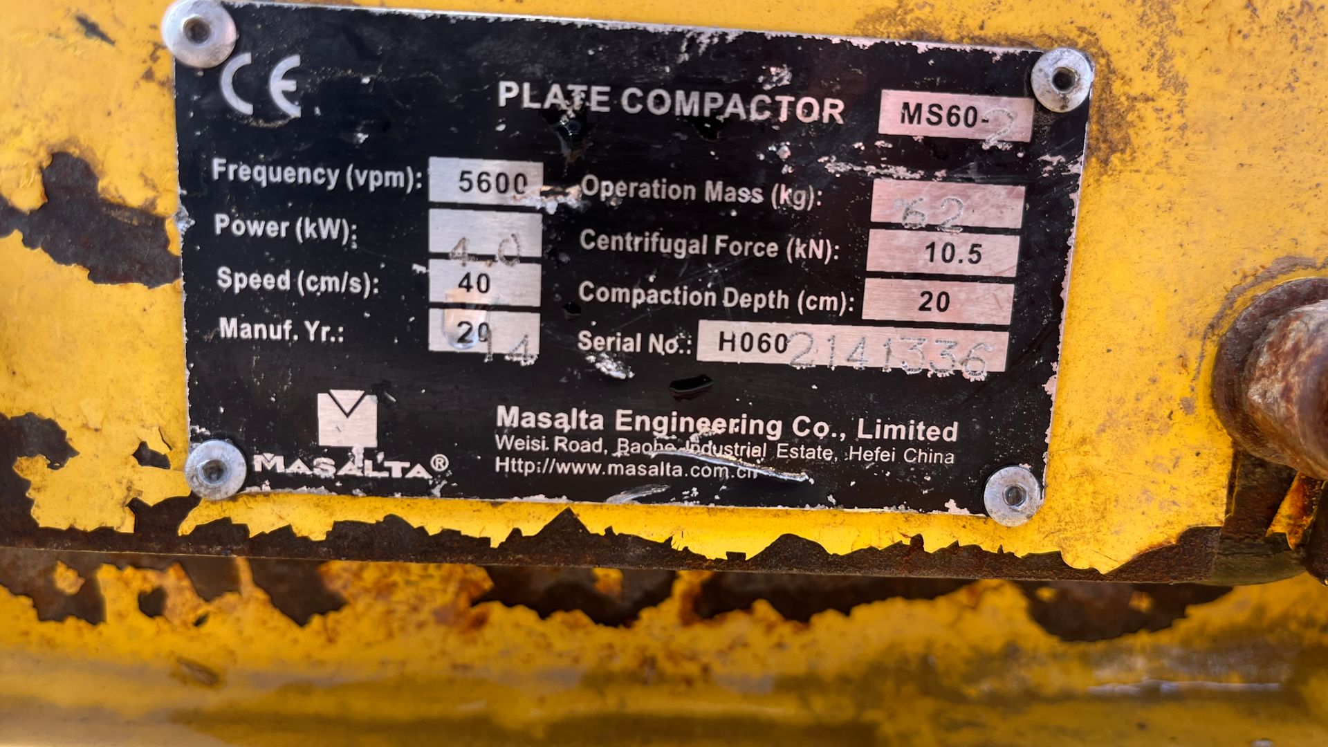 Masalta MS60 62kg pladevibrator