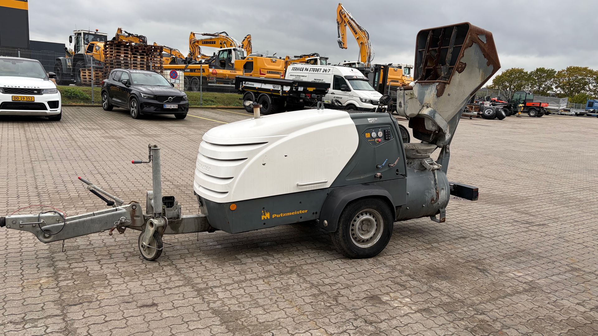 Putzmeister M740 DHBS Slidlagspumpe - (Topmodel med skovl og treben) + ca. 100 m slange
