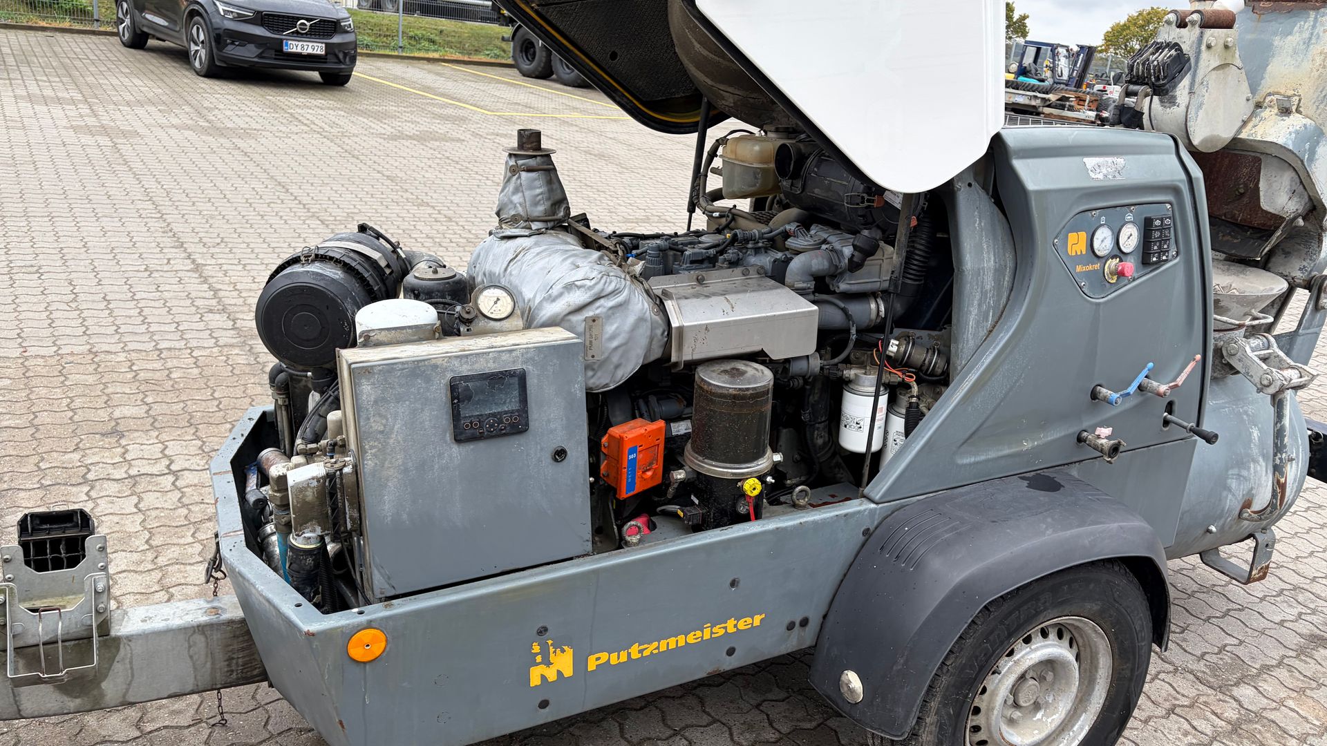 Putzmeister M740 DHBS Slidlagspumpe - (Topmodel med skovl og treben) + ca. 100 m slange