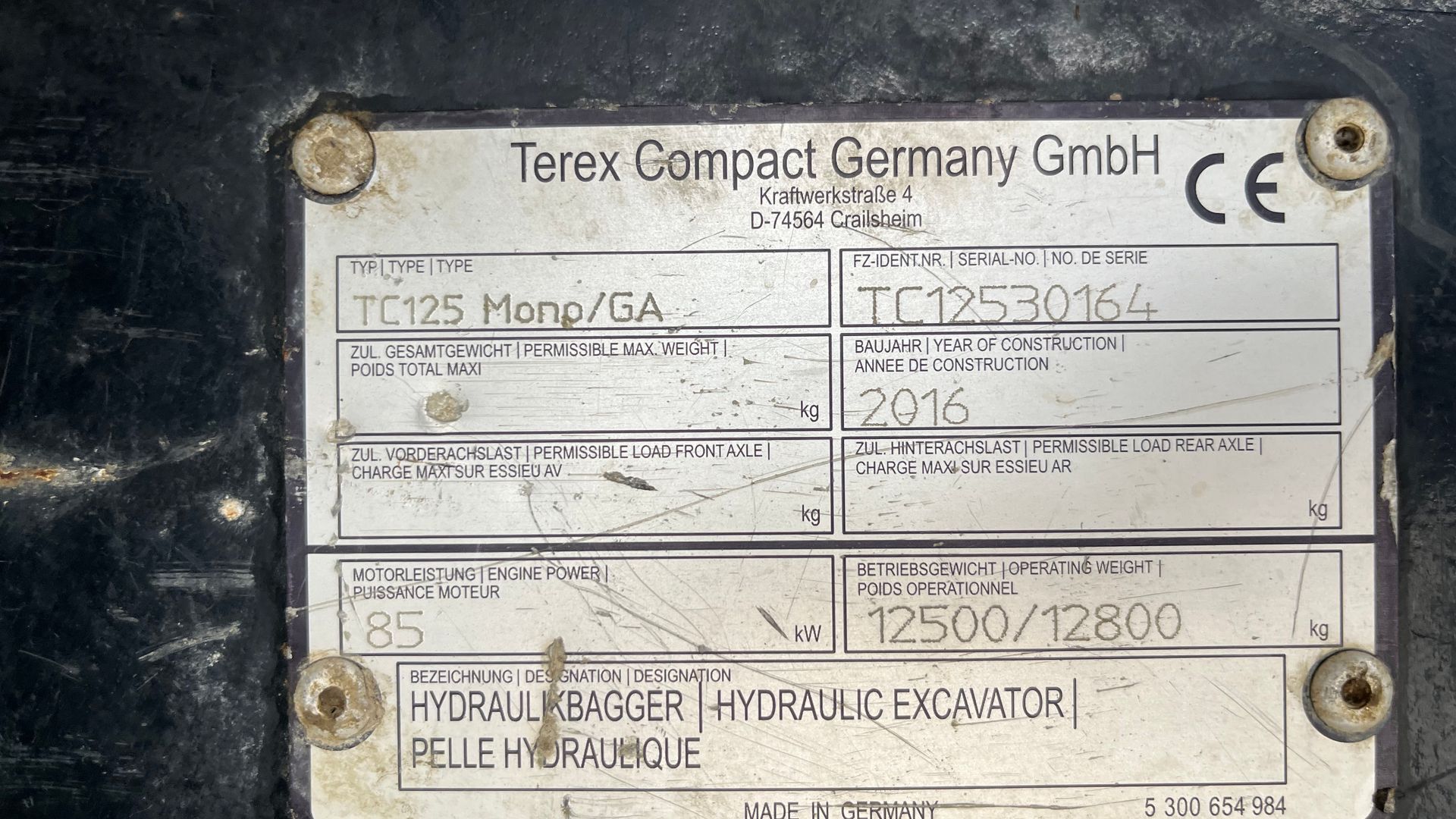 Terex TC125 Rotortilt kun kørt 2900timer