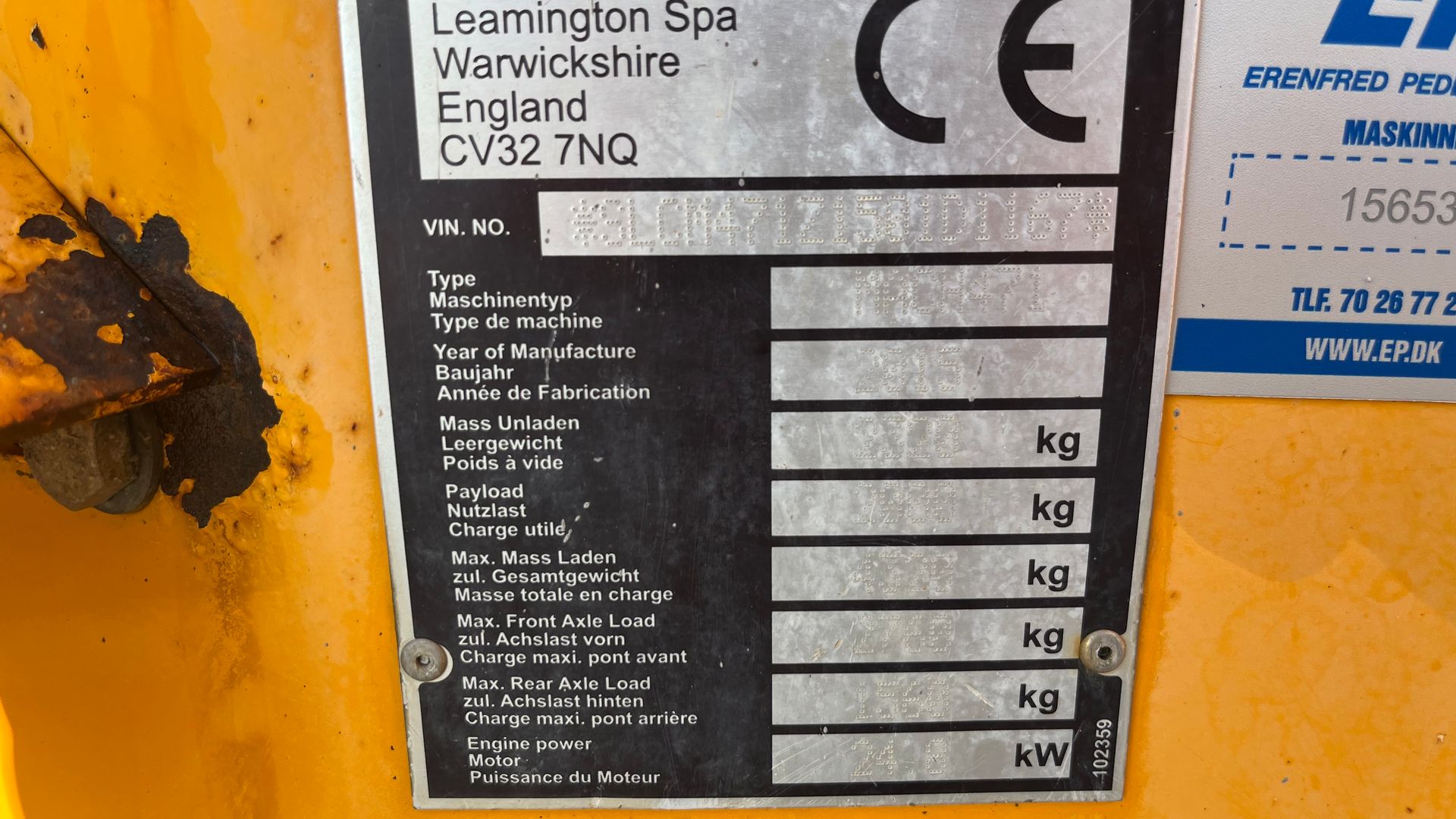 Thwaites 2 tons højtip og sving