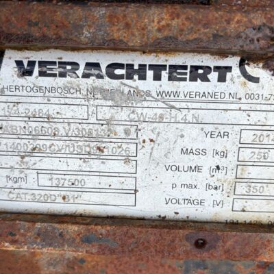 Verachtert CW 40 Hydraulisk hurtigskifte (Connect’o’maat) til store gravemaskiner i klassen fra omkring 25 til 40 tons