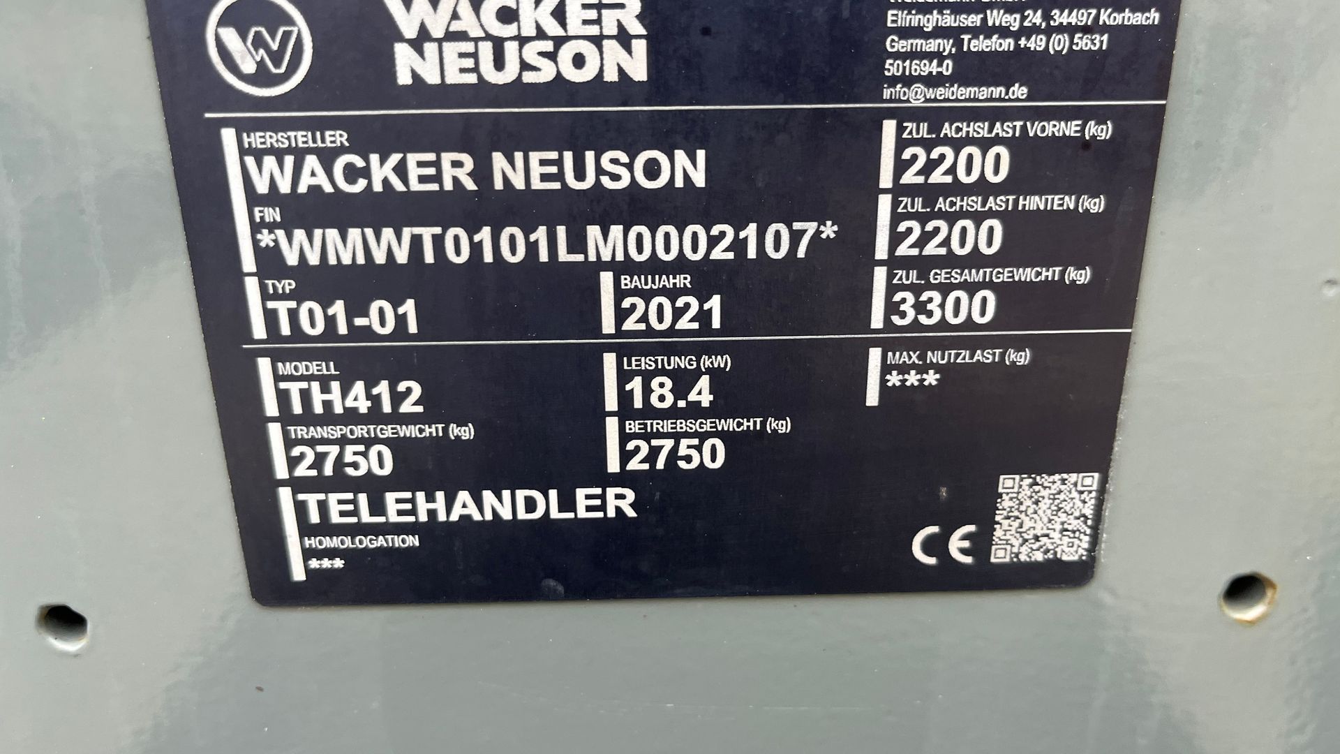 Wacker Neuson TH412 Velholdt lille teleskoplæsser