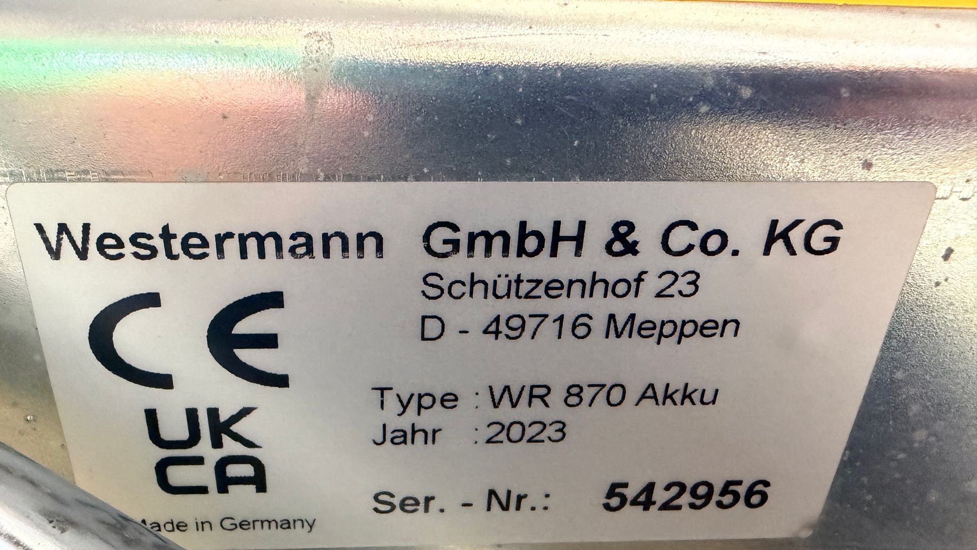 Westermann WR 870 ACCU Elektrisk fejemaskine