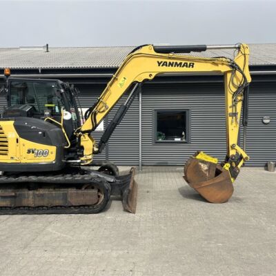 Yanmar SV100 2A Centralsmørring Og Hydraulisk Hurtigskifte.